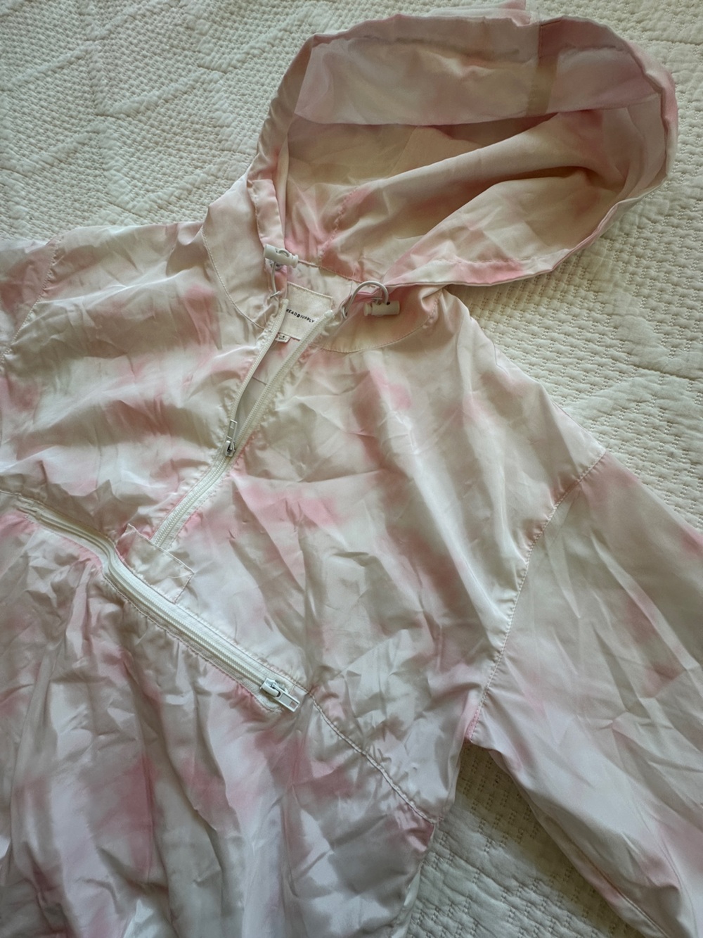 Thread & Supply Pink and White Hooded Anorak